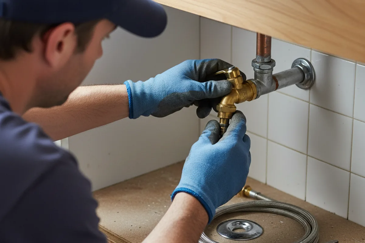 Shutoff valve and fitting work during Emergency Plumbing in Hubbard